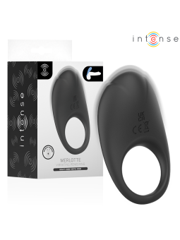 INTENSE - MERLOTTE ANILLO VIBRADOR CON ESTIMULACIÓN DE CLÍTORIS NEGRO