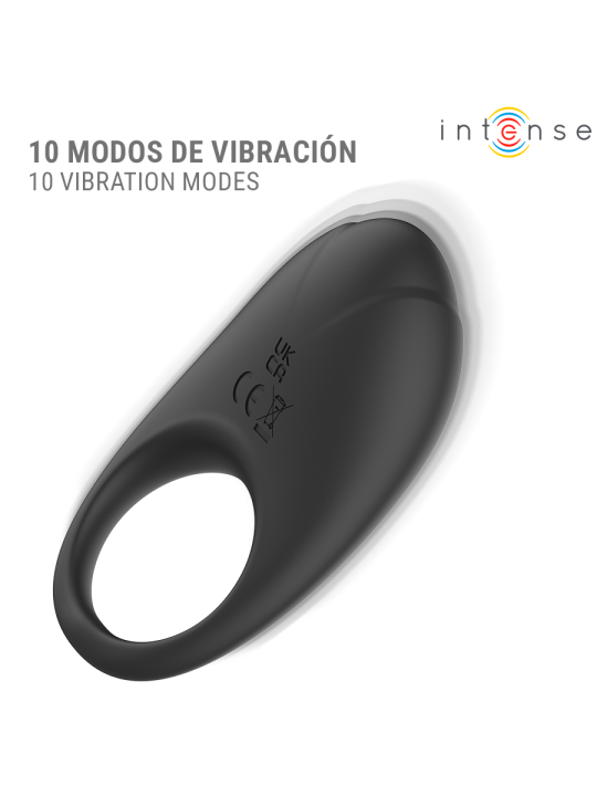 INTENSE - MERLOTTE ANILLO VIBRADOR CON ESTIMULACIÓN DE CLÍTORIS NEGRO