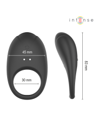 INTENSE - MERLOTTE ANILLO VIBRADOR CON ESTIMULACIÓN DE CLÍTORIS NEGRO
