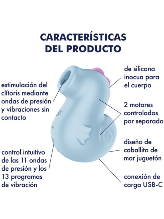 SATISFYER - SEA PONY VIBRADOR & ESTIMULADOR AIR PULSE
