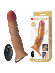 PRETTY LOVE - FUNDA PARA PENE TEXTURIZADA CON VIBRACIÓN Y CONTROL REMOTO