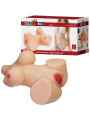 Crazy Bull Emma junto a su caja de masturbador vaginal y anal con textura realista