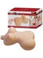 Crazy Bull Diana tumbado junto a su caja Vagina & Anal Masturbator, torso femenino realista de 5 kg