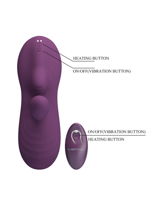 PRETTY LOVE - LUKA SIT-DOWN VIBRADOR CON EFECTO CALOR Y CONTROL REMOTO