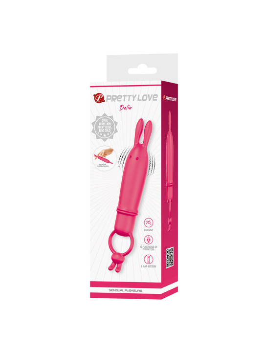 PRETTY LOVE - DELIA VIBRADOR RABBIT CON ANILLO DE SUJECIÓN