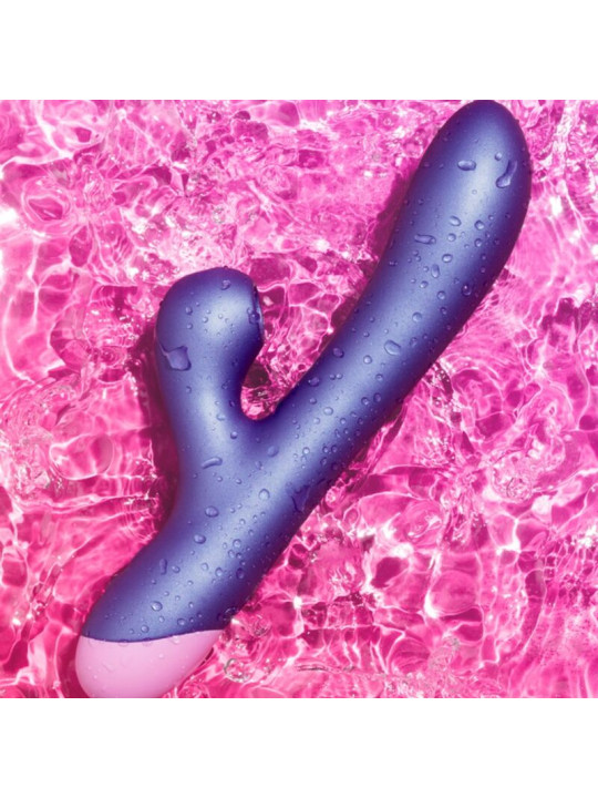 ROMP - PULSE VIBRADOR RABBIT DUAL PUNTO G AZUL ELÉCTRICO