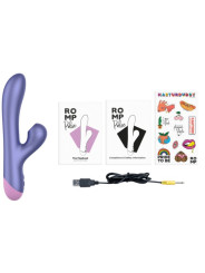 ROMP - PULSE VIBRADOR RABBIT DUAL PUNTO G AZUL ELÉCTRICO