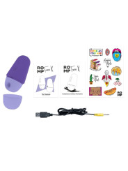 ROMP - FREE X ESTIMULADOR DE CLÍTORIS CON TAPA 10 NIVELES RECARGABLE MORADO