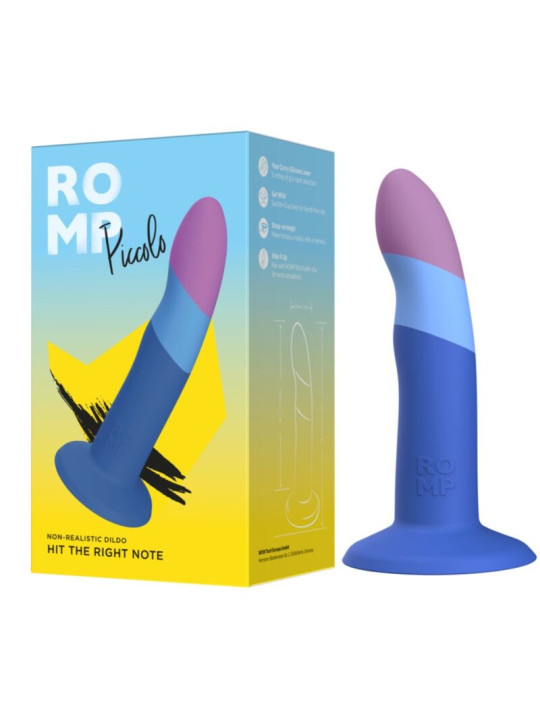 ROMP - PICCOLO DILDO SILICONA CON VENTOSA TRICOLOR 14 CM