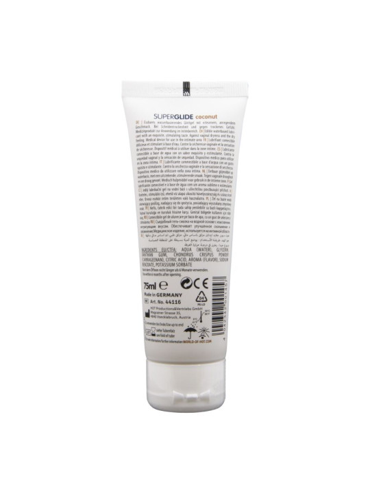 HOT - SUPERGLIDE LUBRICANTE COMESTIBLE BASE AGUA COCO 75 ML