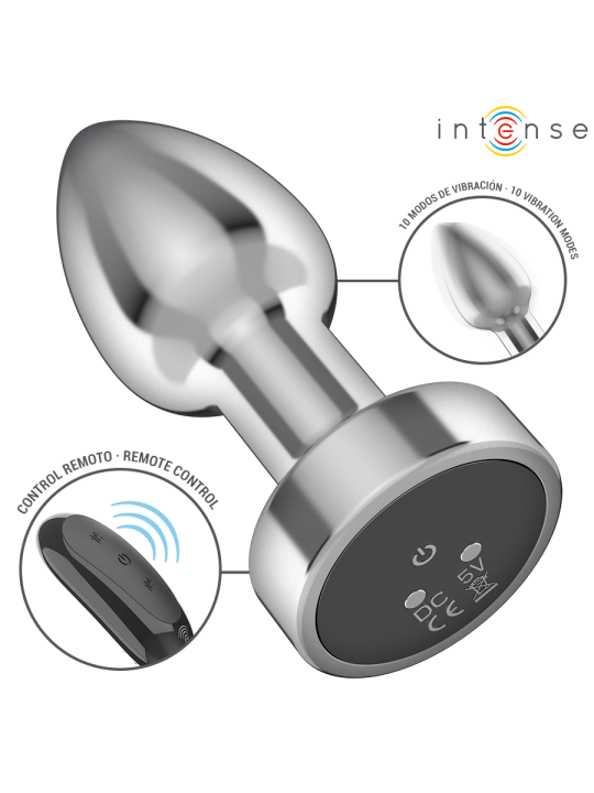 INTENSE - PLUG ANAL 10 VIBRACIONES METAL CON CONTROL REMOTO S