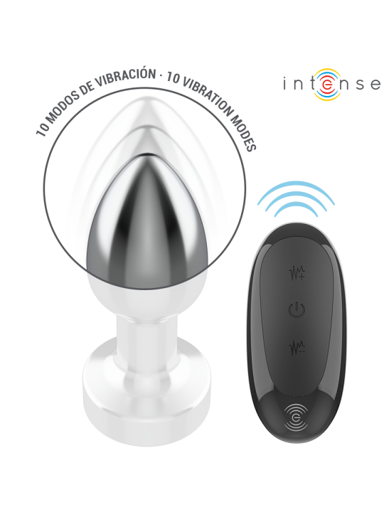 INTENSE - PLUG ANAL 10 VIBRACIONES METAL CON CONTROL REMOTO S