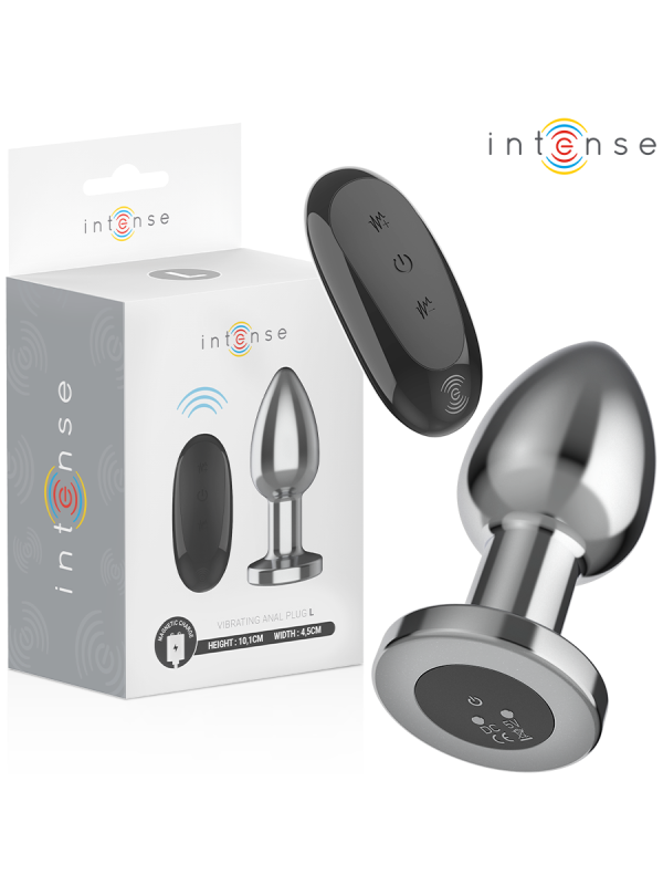 INTENSE - PLUG ANAL 10 VIBRACIONES METAL CON CONTROL REMOTO L