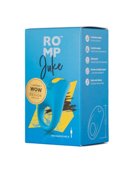 ROMP - JUKE ANILLO DE SILICONA PARA PENE CON VIBRADOR DE ESTIMULACIÓN DE CLÍTORIS