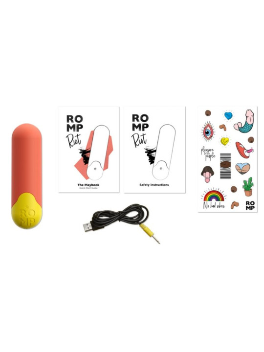 ROMP - RIOT BALA VIBRADORA MULTIFUNCIÓN NARANJA + AMARILLA