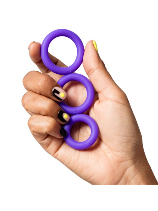 ROMP - REMIX TRIO SET DE 3 ANILLOS PARA PENE SILICONA MORADO