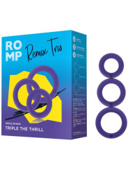 ROMP - REMIX TRIO SET DE 3 ANILLOS PARA PENE SILICONA MORADO
