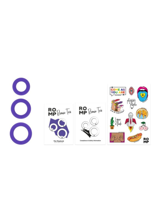 ROMP - REMIX TRIO SET DE 3 ANILLOS PARA PENE SILICONA MORADO
