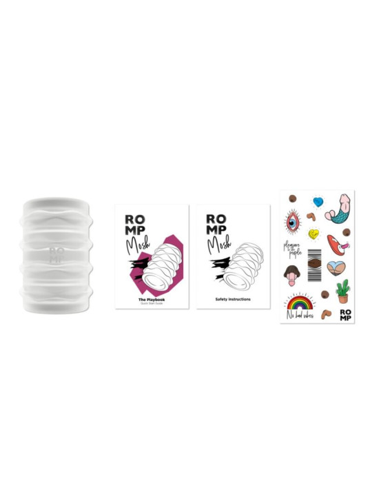 ROMP - MOSH MASTURBADOR MASCULINO TRANSPARENTE CON FUNDA REVERSBLE DE 6 CM