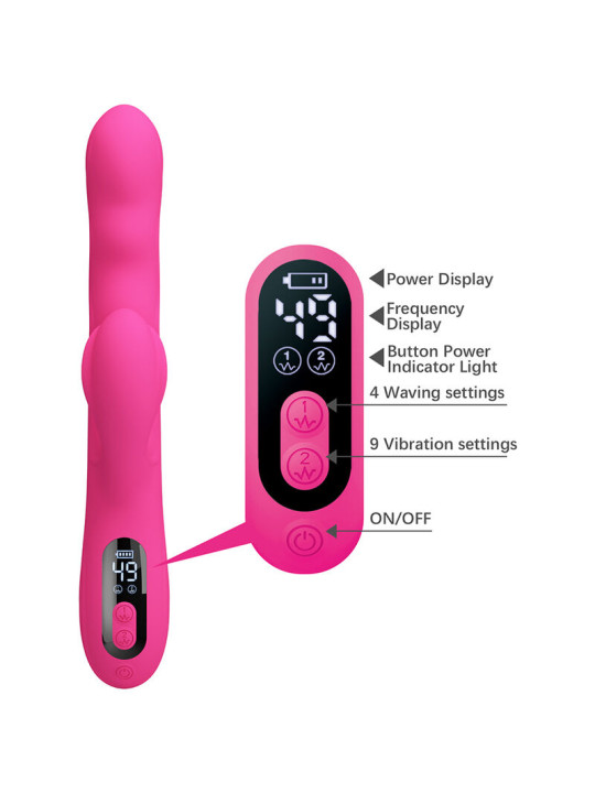 PRETTY LOVE - WINTERS VIBRADOR RABBIT MULTIFUNCIÓN CON PANTALLA LED ROSA