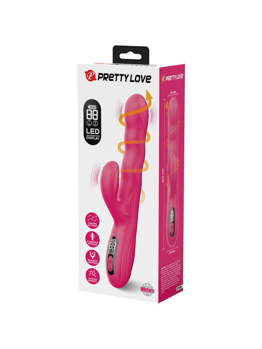 PRETTY LOVE - WINTERS VIBRADOR RABBIT MULTIFUNCIÓN CON PANTALLA LED ROSA