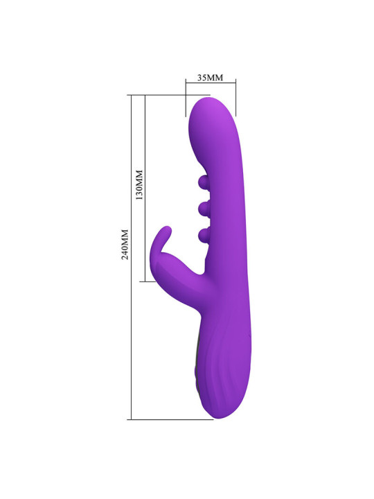 PRETTY LOVE - SABIEN VIBRADOR RABBIT CON ESTIMULACIÓN POR GOLPETEOS Y LED MORADO
