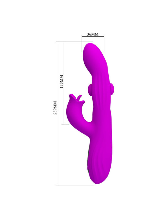 PRETTY LOVE - YALANDA VIBRADOR RABBIT OSCILANTE CON PANTALLA LED MORADO