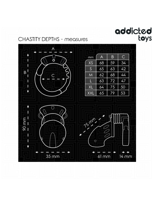 ADDICTED TOYS LOCKED - CHASTITY DEPTHS JAULA PARA PENE 7,5 CM