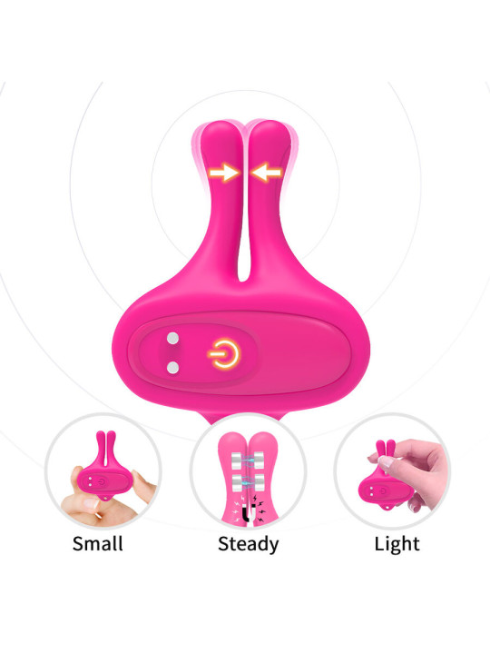 ARMONY - PINZAS PARA PEZONES MAGNÉTICA CON VIBRACIÓN FORMA CONEJO ROSA