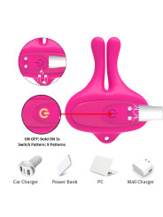 ARMONY - PINZAS PARA PEZONES MAGNÉTICA CON VIBRACIÓN FORMA CONEJO ROSA