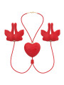 ARMONY - PINZAS PARA PEZONES MAGNÉTICA CON VIBRACIÓN FORMA MARIPOSA ROJO