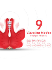 ARMONY - PINZAS PARA PEZONES MAGNÉTICA CON VIBRACIÓN FORMA MARIPOSA ROJO