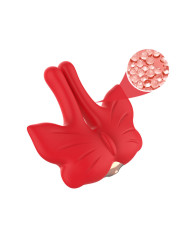ARMONY - PINZAS PARA PEZONES MAGNÉTICA CON VIBRACIÓN FORMA MARIPOSA ROJO