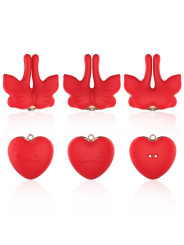 ARMONY - PINZAS PARA PEZONES MAGNÉTICA CON VIBRACIÓN FORMA MARIPOSA ROJO