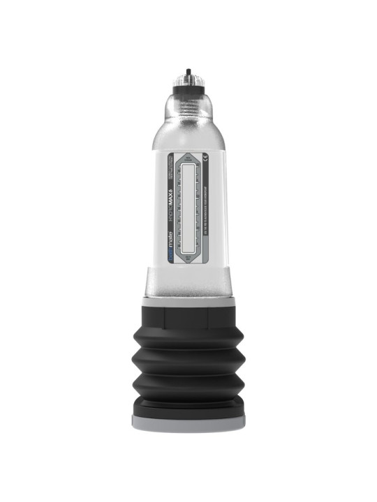 Bomba de vacío al agua Bathmate Hydromax6 de tubo transparente con escala de medida y base de fuelle negro