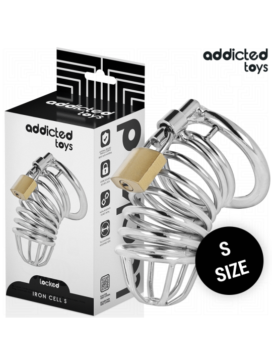ADDICTED TOYS LOCKED - IRON CELL JAULA PARA PENE DE METAL 4 CM TALLA S