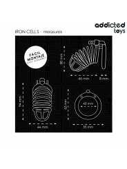 ADDICTED TOYS LOCKED - IRON CELL JAULA PARA PENE DE METAL 4 CM TALLA S