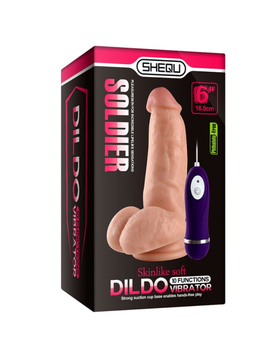 SHEQU - SOLDIER DILDO VIBRADOR CON CONTROL REMOTO 16 CM