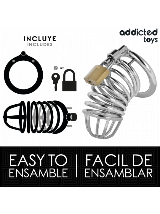 ADDICTED TOYS LOCKED - IRON CELL JAULA PARA PENE DE METAL TALLA M