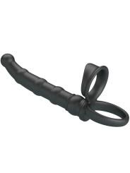 PRETTY LOVE - TATUM ANILLO VIBRADOR PENE CON PLUG 10 VIBRACIONES NEGRO