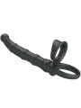 PRETTY LOVE - TATUM ANILLO VIBRADOR PENE CON PLUG 10 VIBRACIONES NEGRO