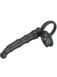 PRETTY LOVE - TATUM ANILLO VIBRADOR PENE CON PLUG 10 VIBRACIONES NEGRO