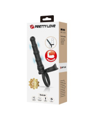 PRETTY LOVE - TATUM ANILLO VIBRADOR PENE CON PLUG 10 VIBRACIONES NEGRO