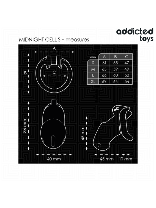 ADDICTED TOYS LOCKED - MINDNIGHT CELL JAULA PARA PENE TALLA S