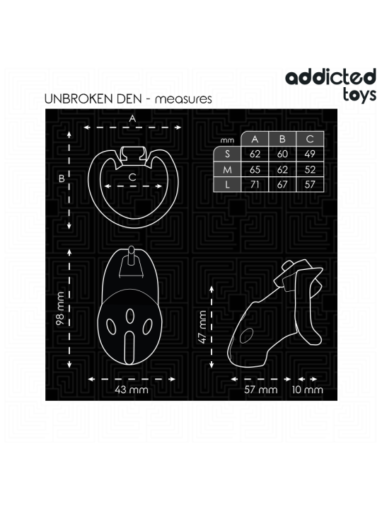 ADDICTED TOYS LOCKED - UNBROKEN DEN JAULA PARA PENE 9,8 CM