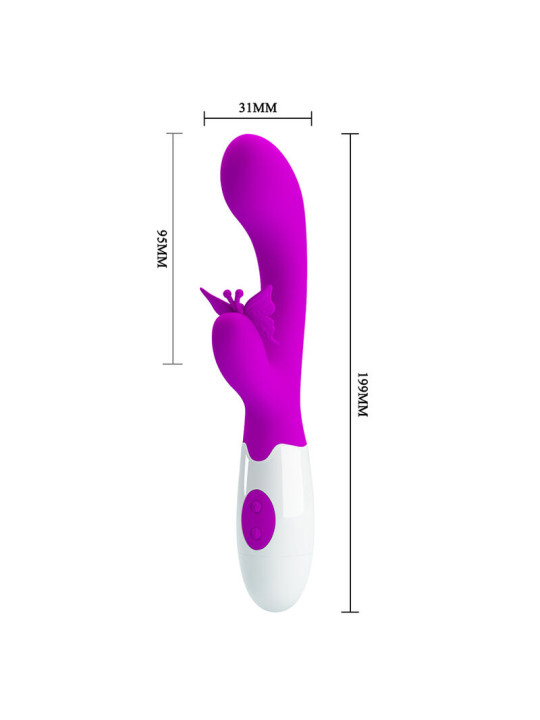 PRETTY LOVE - BUTTERFLY KISS VIBRADOR RABBIT 30 FUNCIONES MORADO