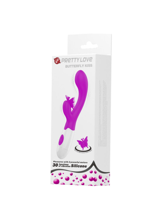 PRETTY LOVE - BUTTERFLY KISS VIBRADOR RABBIT 30 FUNCIONES MORADO