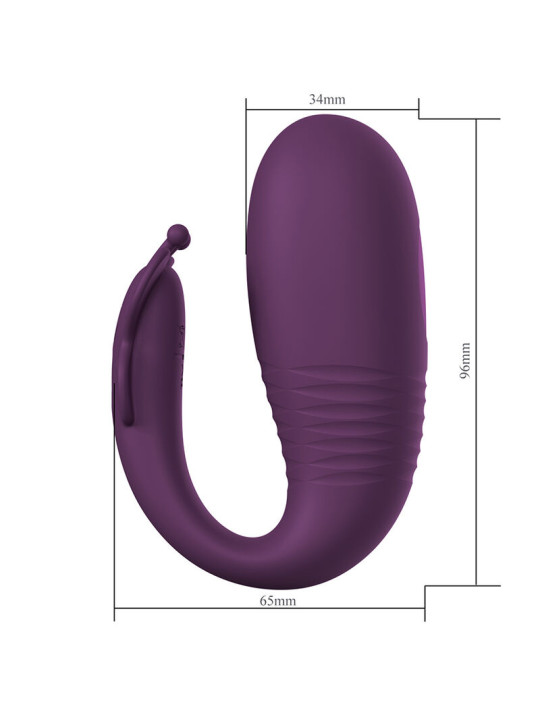 PRETTY LOVE - KLAY VIBRADOR HUEVO CON EMPUJE APP CONTROL MORADO