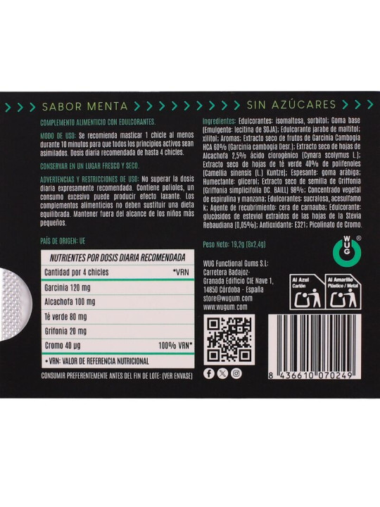 WUG Diet - Control del apetito y reducción del picoteo BLISTER 8 UDS