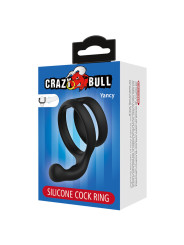 CRAZY BULL - YANCY ANILLO DOBLE PARA PENE Y TESTÍCULOS SILICONA NEGRO